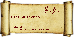 Hiel Julianna névjegykártya